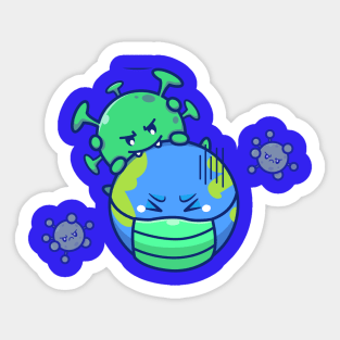 World Scare Corona Virus Cartoon (8) Sticker